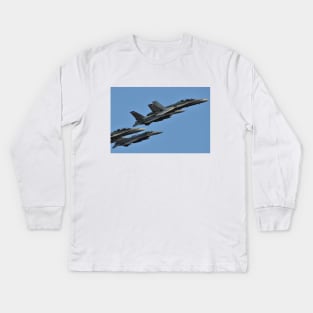 F-16 and F/A-18 formation Kids Long Sleeve T-Shirt